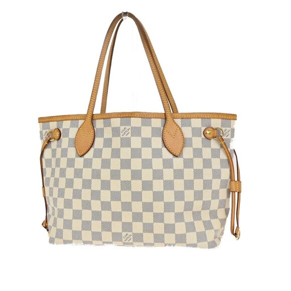 LOUIS VUITTON Neverfull PM Shoulder Tote Bag Damier Azur Leather - Picture 1 of 16
